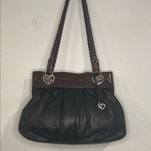 Brighton vintage leather satchel shoulder bag like new!